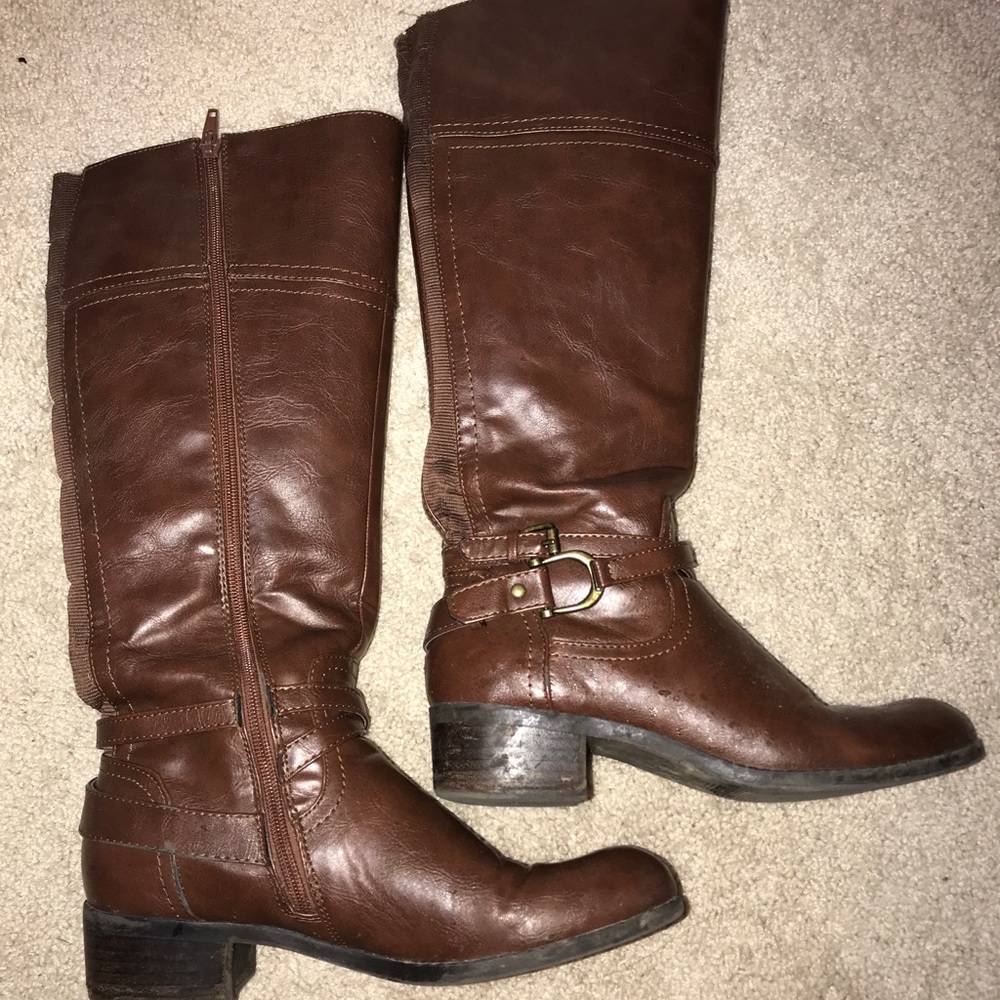 Brown riding boots